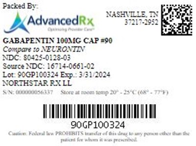 Gabapentin 100mg Cap Qty 90 Ndc 80425 0128